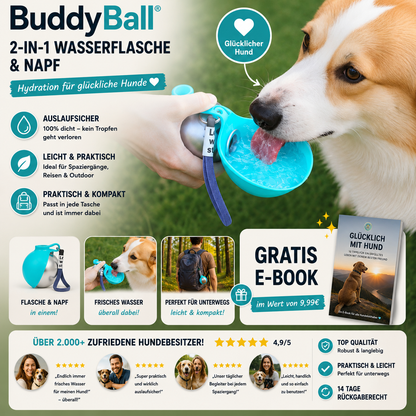 BuddyBall - 2-in-1 Trinkflasche & Hundenapf